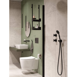 Elegancki Zestaw WC 6w1 z Cichym Spłukiwaniem i Wiszącą Bezkołnierzową Miską