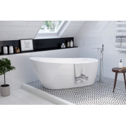 Comfort wanna owalna 175x75 cm wolnostojąca, biały połysk