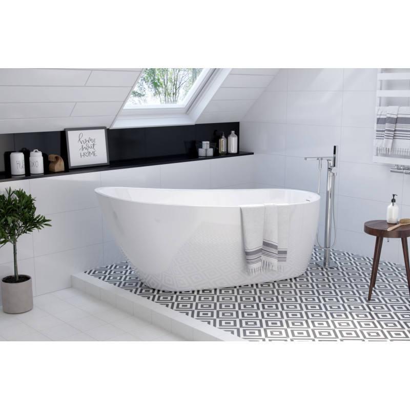 Comfort wanna owalna 175x75 cm wolnostojąca, biały połysk