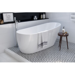 Comfort wanna owalna 175x75 cm wolnostojąca, biały połysk