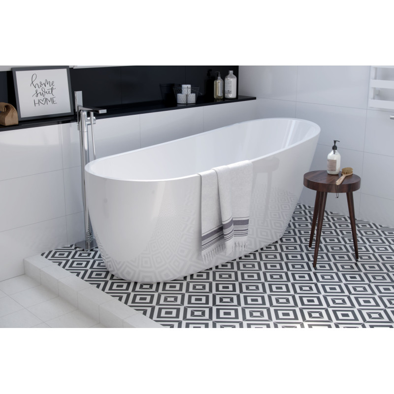 Comfort wanna owalna 175x75 cm wolnostojąca, biały połysk