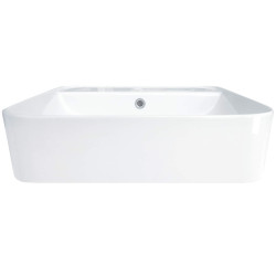 Elegancka Biała Umywalka Ceramiczna: Nablatowa i Ścienna z Otworem na Baterię