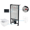 Zestaw Podtynkowy WC Elegance 6 w 1: Ciche Spłukiwanie, Antybakteryjność, Nero Mat!