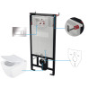 Kompletny Zestaw WC Podtynkowego Premium 6w1: Ciche Spłukiwanie, Slim Deska, Chrom Przyciski