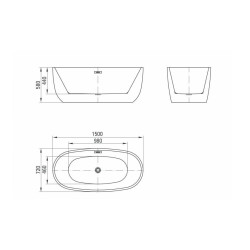 Wanna Wolnostojąca Alpinia 150x72 - Elegancja i Komfort w Twojej Łazience