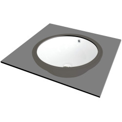 Ceramiczna umywalka podblatowa 38cm - elegancka biel, trwałość na lata!