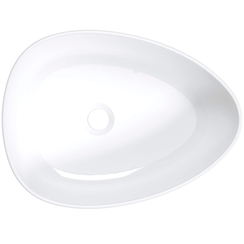 Elegancka umywalka ceramiczna nablatowa 47x35 cm biała - nowoczesny styl łazienki