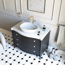 Elegancka umywalka ceramiczna nablatowa 47x35 cm biała - nowoczesny styl łazienki