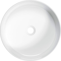 Elegancka Umywalka Ceramiczna Nablatowa 40cm, Biała, Bez Przelewu