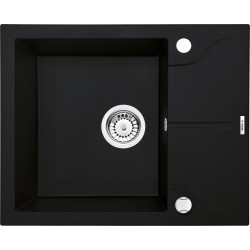 Nowoczesny Zlewozmywak Granitowy Andante 1-komorowy z Czarnym Ociekaczem Elegance