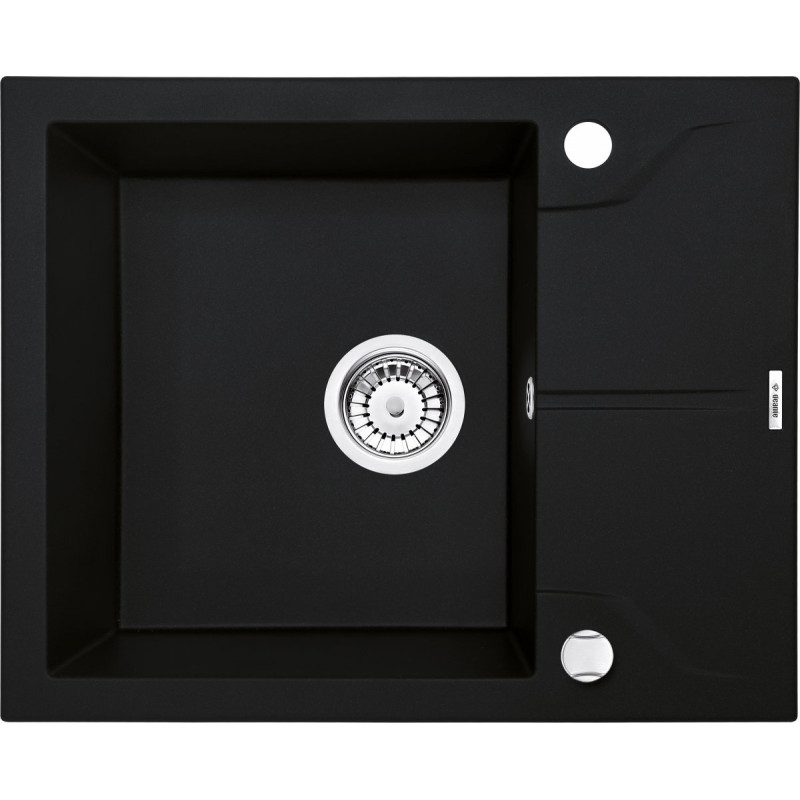 Nowoczesny Zlewozmywak Granitowy Andante 1-komorowy z Czarnym Ociekaczem Elegance