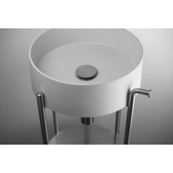 Elegancka Konsola Łazienkowa ze Stali Szczotkowanej z Uchwytami na Ręczniki