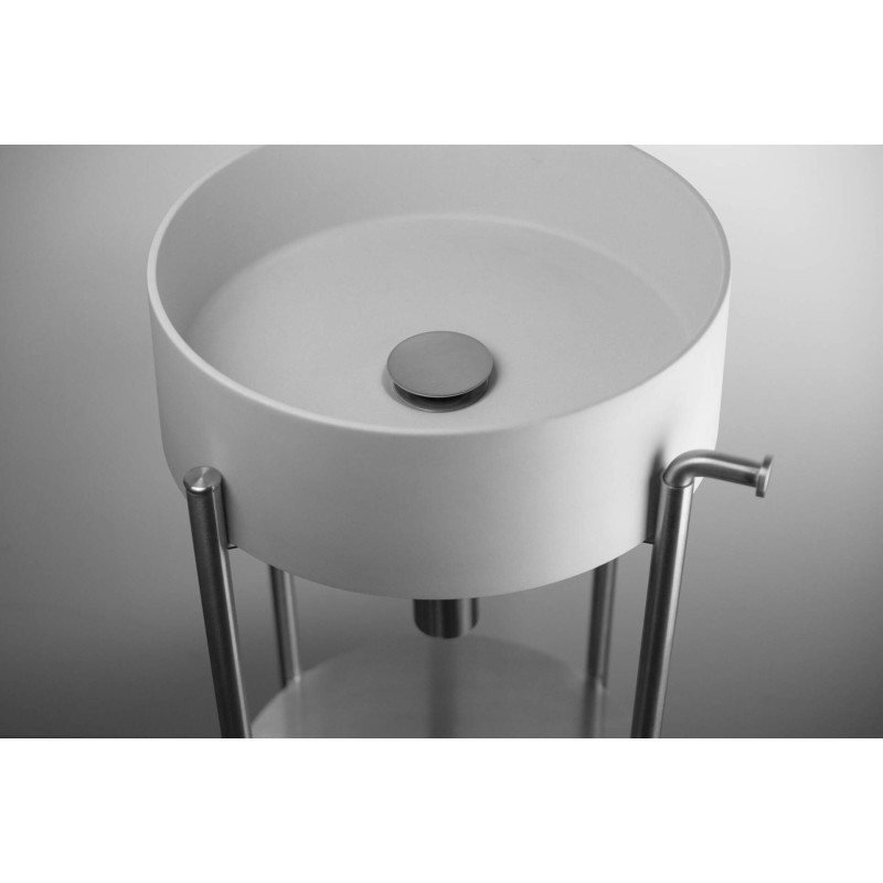 Elegancka Konsola Łazienkowa ze Stali Szczotkowanej z Uchwytami na Ręczniki