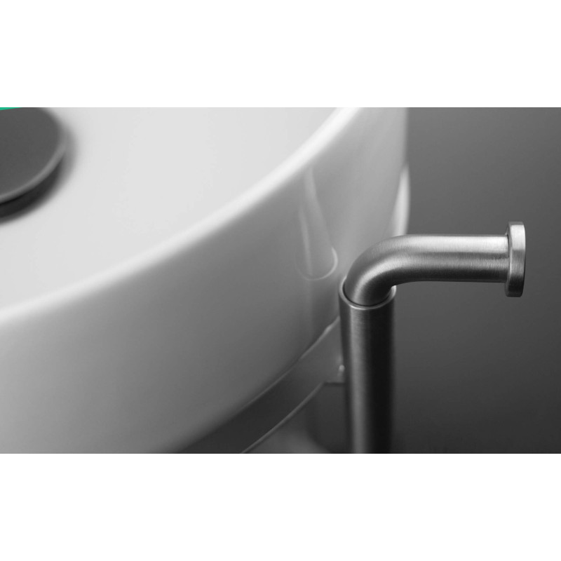 Elegancka Konsola Łazienkowa ze Stali Szczotkowanej z Uchwytami na Ręczniki