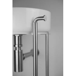 Elegancka Konsola Łazienkowa ze Stali Szczotkowanej z Uchwytami na Ręczniki