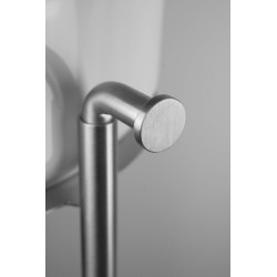 Elegancka Konsola Łazienkowa ze Stali Szczotkowanej z Uchwytami na Ręczniki