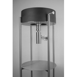 Elegancka Konsola Łazienkowa ze Stali Szczotkowanej z Uchwytami na Ręczniki