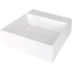 Elegancka umywalka granitowa nablatowa z otworem na baterię - alabaster, bez przelewu