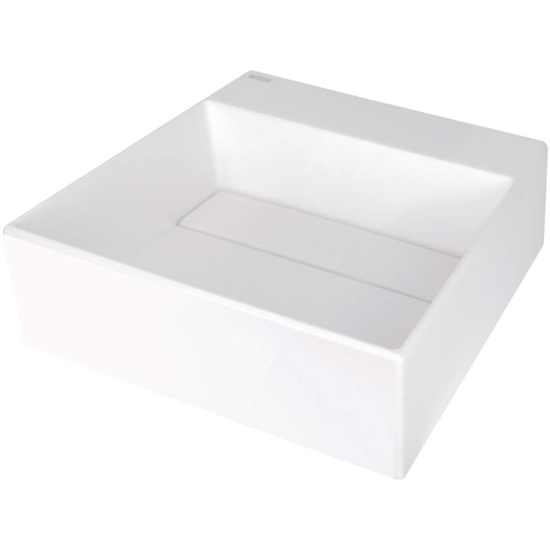 Elegancka umywalka granitowa nablatowa z otworem na baterię - alabaster, bez przelewu