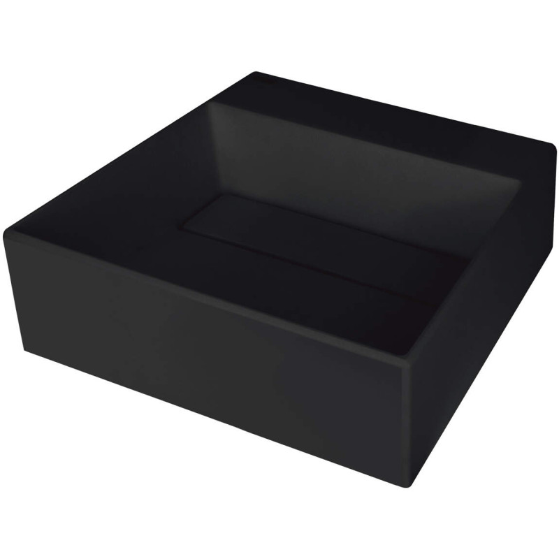 Luksusowa umywalka granitowa nablatowa NERO z miejscem na baterię i maskownicą