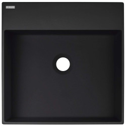 Elegancka Umywalka Nablatowa z Granitu Nero z Miejscem na Baterię 400x400 mm