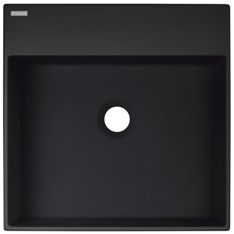 Elegancka Umywalka Nablatowa z Granitu Nero z Miejscem na Baterię 400x400 mm