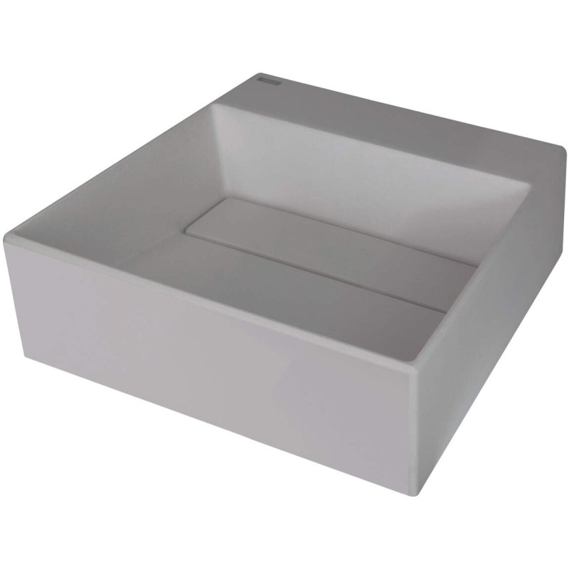 Granitowa Umywalka Nablatowa z Miejscem na Baterię - Szary Metalik Elegance