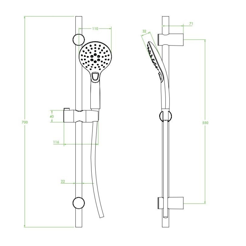 Stylowy Zestaw Prysznicowy BOHO Chrom/Białe - Elegancja i Komfort Na Co Dzień!