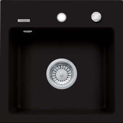 Czarny Zlew Granitowy Zorba 1-komorowy 44x44 cm - Luksusowa Ozdoba Twojej Kuchni