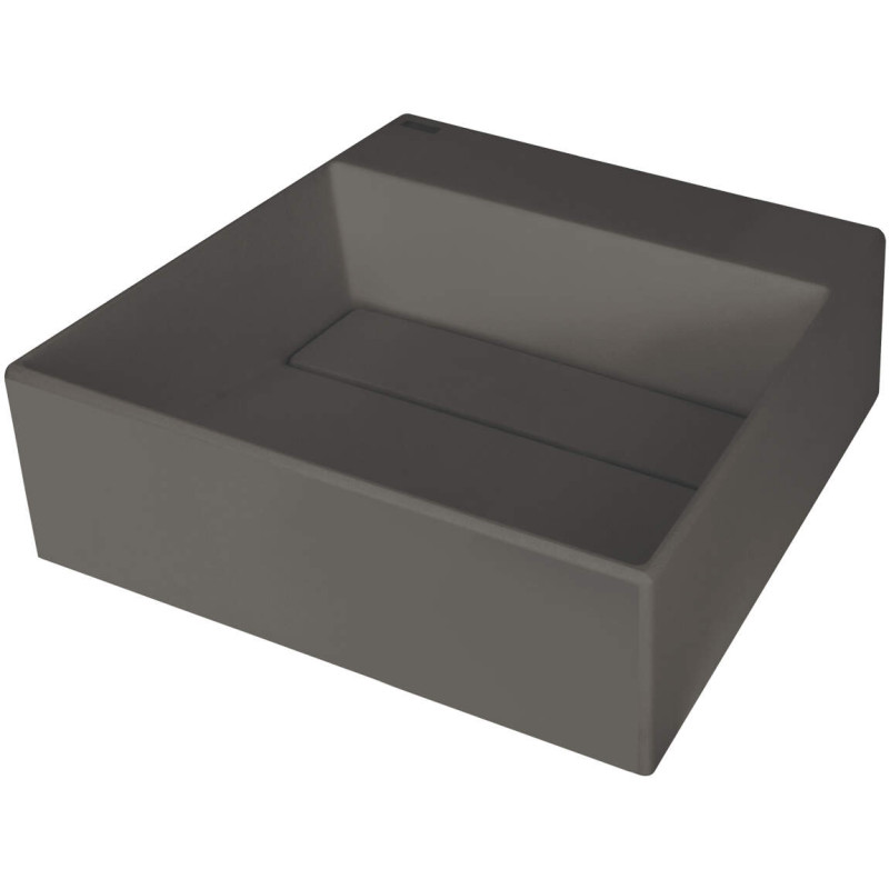 Stylowa umywalka granitowa nablatowa antracyt maskowana bateria, antybakteryjna 40cm