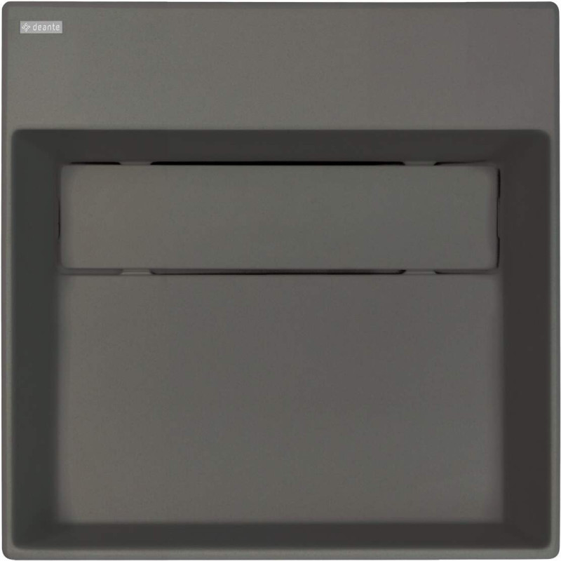 Stylowa umywalka granitowa nablatowa antracyt maskowana bateria, antybakteryjna 40cm