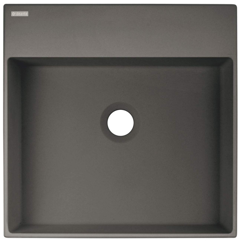 Elegancka Umywalka Granitowa Nablatowa z Otworem na Baterię 40x40 cm, Antracyt Metalik