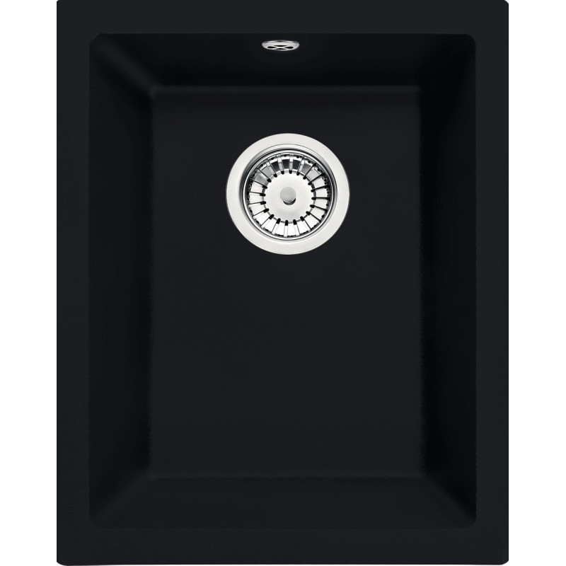 Czarna, stylowa komora granitowa do zabudowy CORDA 46x38 cm – elegancja w Twojej kuchni!