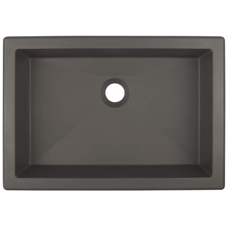 Elegancka umywalka granitowa antracytowa 50x35 cm - wpuszczana, antybakteryjna, bez przelewu