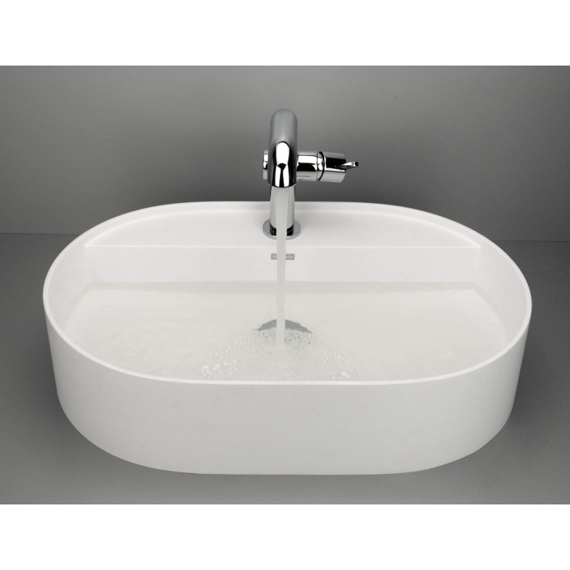 Ekskluzywna umywalka granitowa owalna z miejscem na baterię - Alabaster Elegance