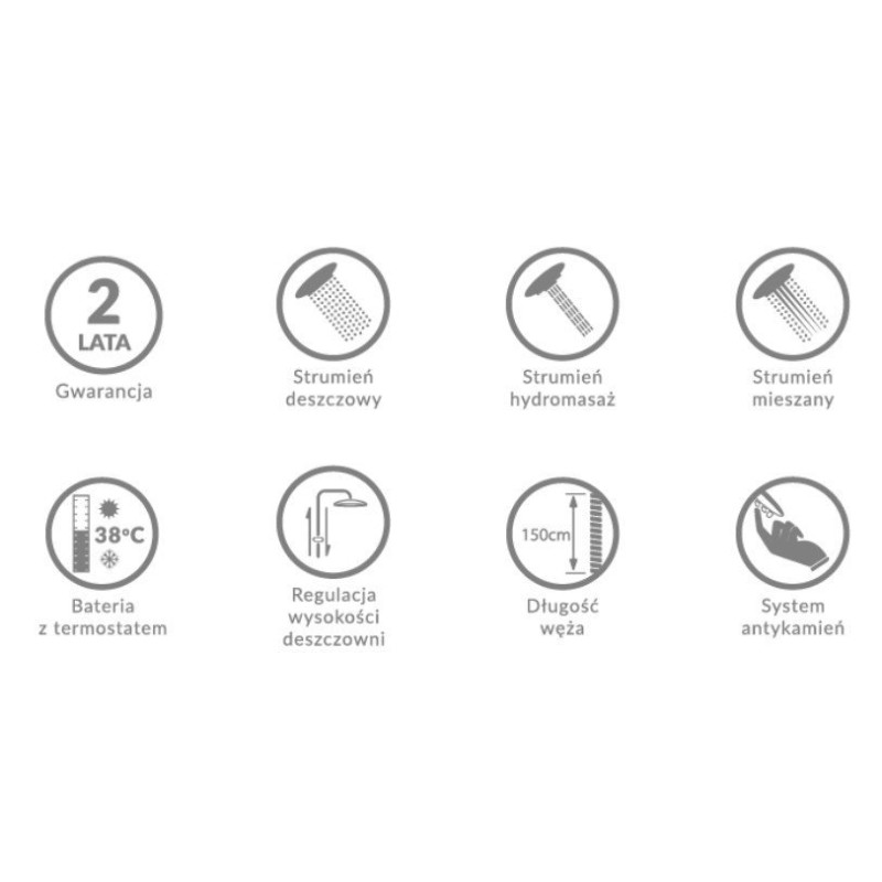 Kuchinox Boro kolumna natryskowa czarna