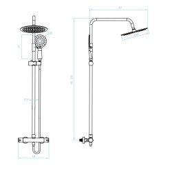 Luksusowy Zestaw Prysznicowy BORO z Termostatem - Elegancka Relaksacja w Twojej Łazience