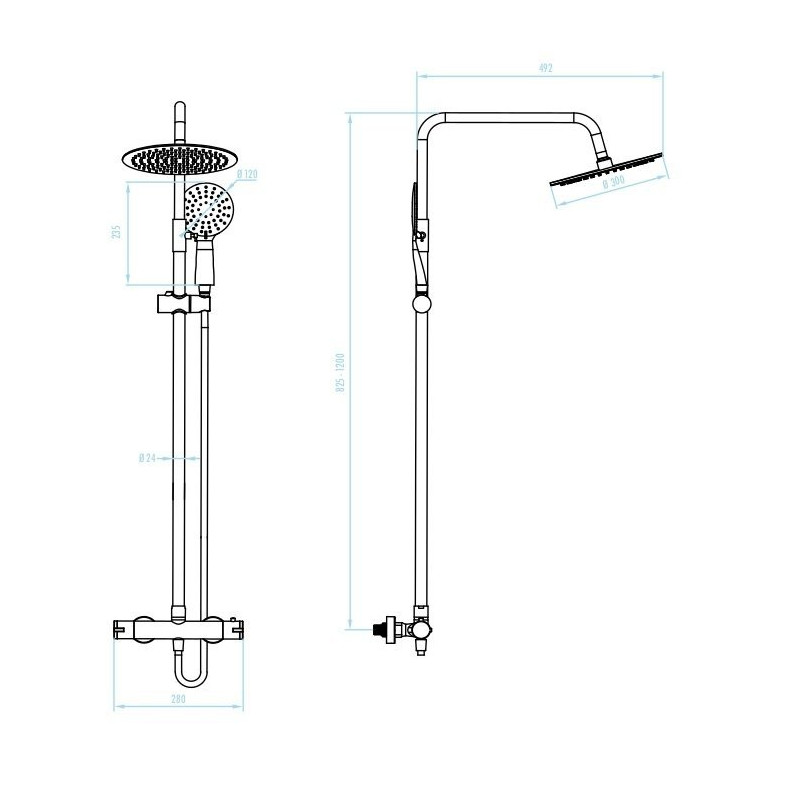 Luksusowy Zestaw Prysznicowy BORO z Termostatem - Elegancka Relaksacja w Twojej Łazience