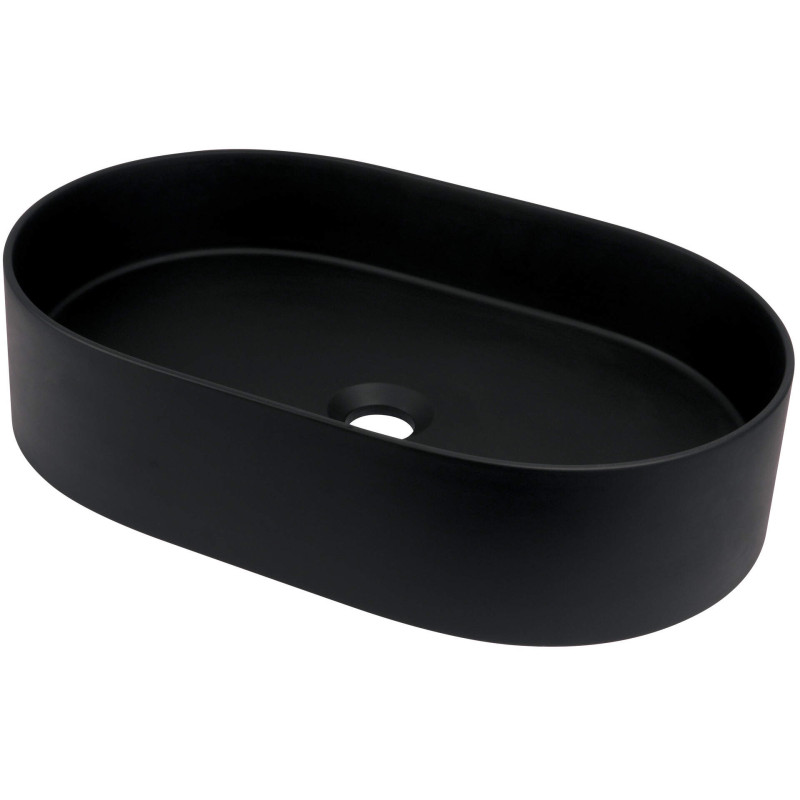 Elegancka Umywalka Granitowa Nablatowa NERO - Antybakteryjna i Hydrofobowa 35x55 cm