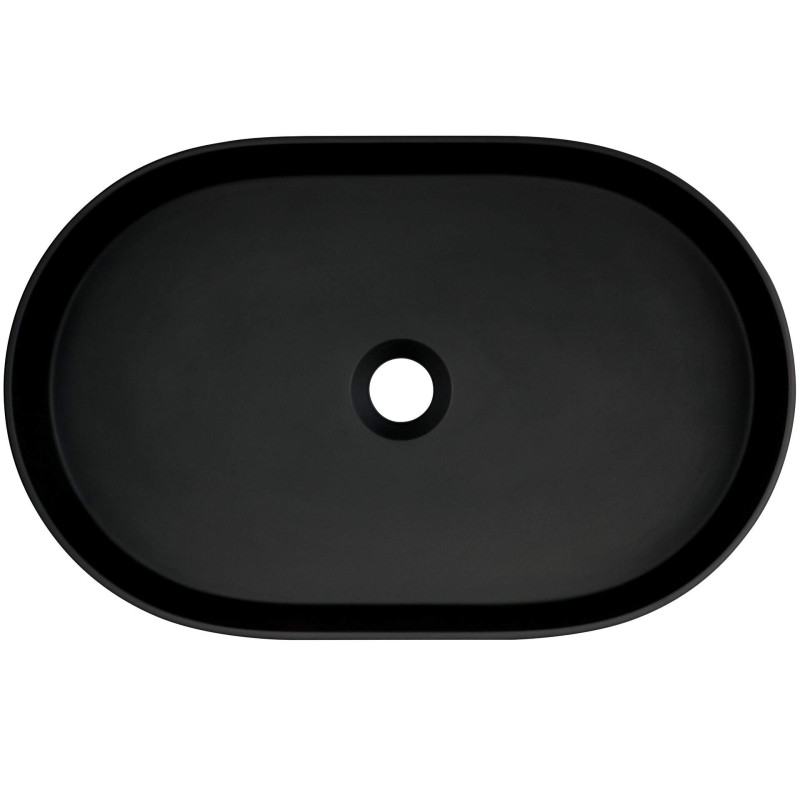 Elegancka Umywalka Granitowa Nablatowa NERO - Antybakteryjna i Hydrofobowa 35x55 cm