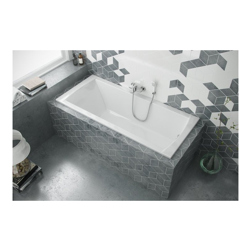 Excellent Aquaria wanna prostokątna 170x75 cm  biały połysk