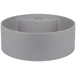 Granitowa umywalka nablatowa z antibakterialną powłoką i miejscem na baterię - szary metalik