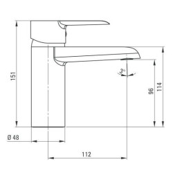 Deante Corio bateria umywalkowa chrom