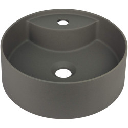Luksusowa Umywalka Granitowa Antracytowa z Otworem na Baterię i Powłoką Antybakteryjną