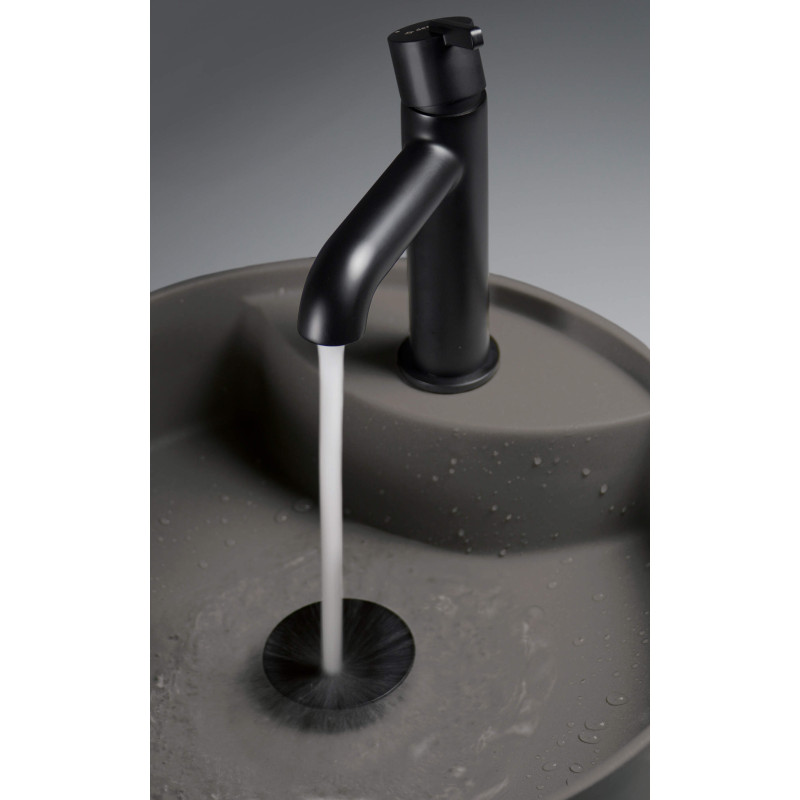 Luksusowa Umywalka Granitowa Antracytowa z Otworem na Baterię i Powłoką Antybakteryjną