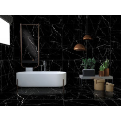 Ekskluzywny Gres MARKINIA BLACK, Wysoki Połysk, 60x120 cm - Luksus w Twoim Wnętrzu!