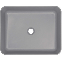 Granitowa Umywalka Nablatowa Lux - Szary Metalik, Antybakteryjna, Bez Przelewu, 10 Lat Gwarancji