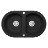 Laveo Dafne zlewozmywak granitowy czarne 470x780 2-komorowy