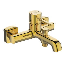 Pola Gold - Elegancka Bateria Wannowa na Ścianę, Twój Prywatny Luksus w Łazience!