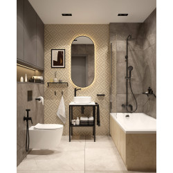 Elegancka Konsola Łazienkowa Premium 57x50 cm - Nero Mat, Regulowana i Odwracalna